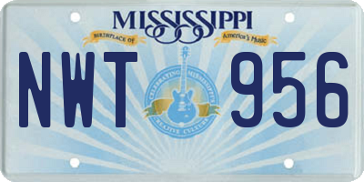 MS license plate NWT956