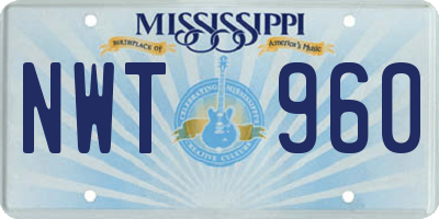 MS license plate NWT960