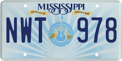 MS license plate NWT978