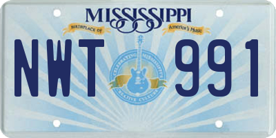 MS license plate NWT991