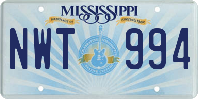 MS license plate NWT994