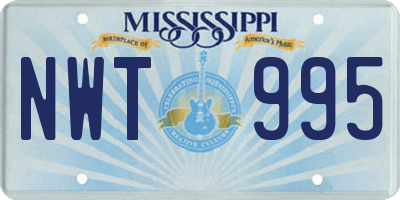 MS license plate NWT995
