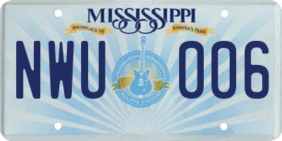 MS license plate NWU006