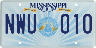 MS license plate NWU010