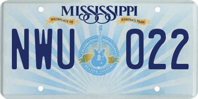 MS license plate NWU022