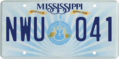 MS license plate NWU041