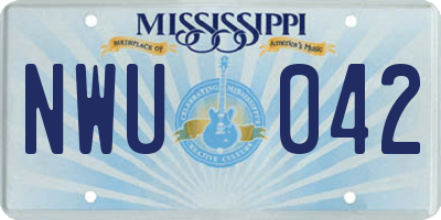 MS license plate NWU042
