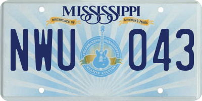MS license plate NWU043