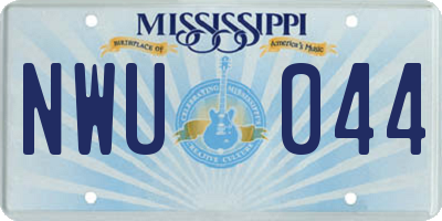 MS license plate NWU044
