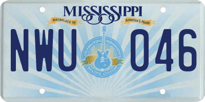 MS license plate NWU046