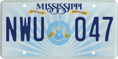 MS license plate NWU047
