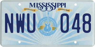 MS license plate NWU048
