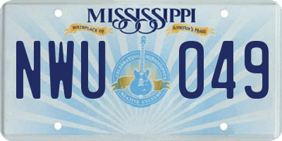 MS license plate NWU049