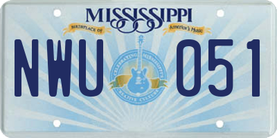 MS license plate NWU051