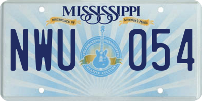 MS license plate NWU054