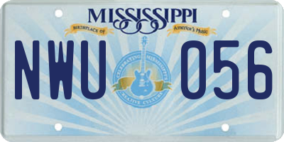MS license plate NWU056