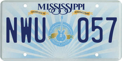MS license plate NWU057