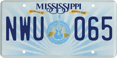 MS license plate NWU065