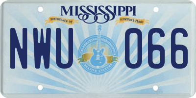 MS license plate NWU066