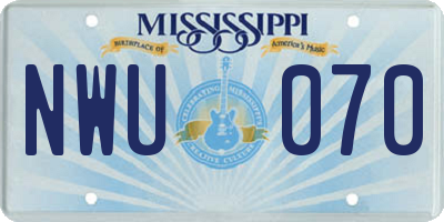 MS license plate NWU070
