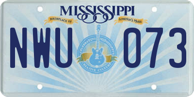 MS license plate NWU073