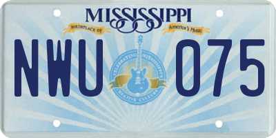MS license plate NWU075