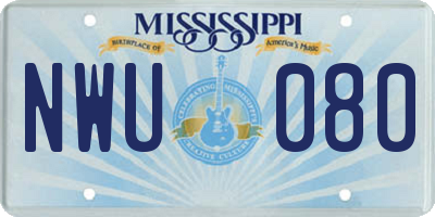 MS license plate NWU080