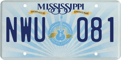 MS license plate NWU081