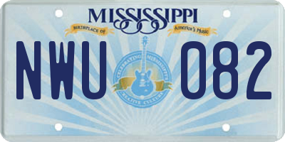 MS license plate NWU082