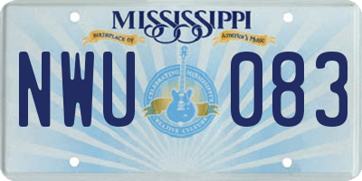 MS license plate NWU083
