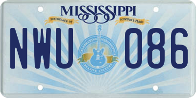 MS license plate NWU086
