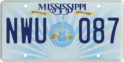 MS license plate NWU087