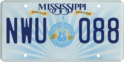 MS license plate NWU088