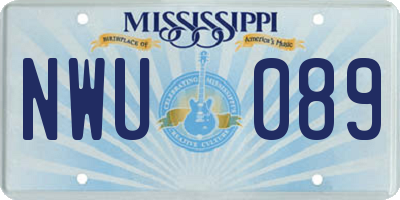 MS license plate NWU089