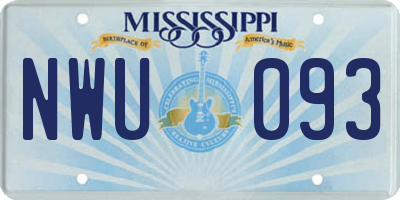 MS license plate NWU093