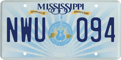 MS license plate NWU094