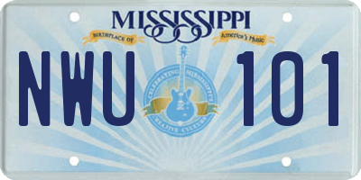 MS license plate NWU101