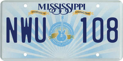 MS license plate NWU108