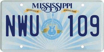 MS license plate NWU109