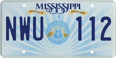 MS license plate NWU112