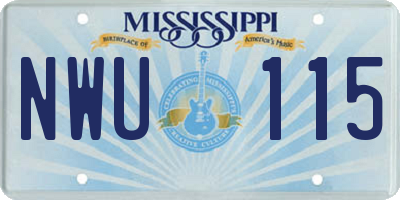 MS license plate NWU115
