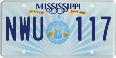 MS license plate NWU117