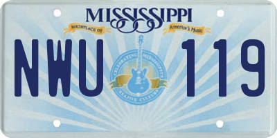 MS license plate NWU119