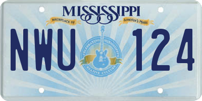 MS license plate NWU124