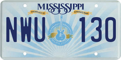 MS license plate NWU130