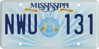MS license plate NWU131