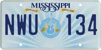 MS license plate NWU134