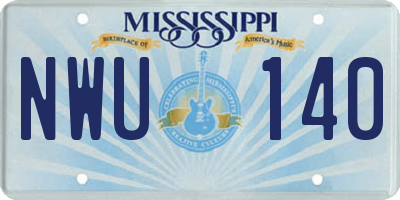 MS license plate NWU140