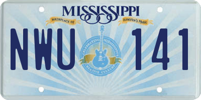 MS license plate NWU141
