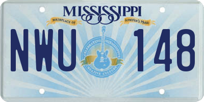 MS license plate NWU148